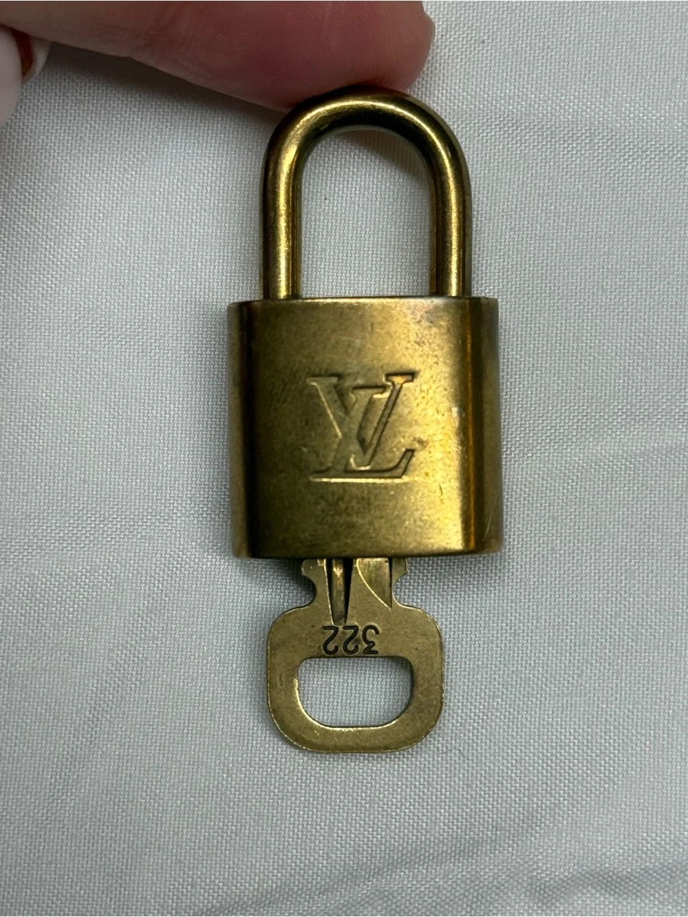 Louis Vuitton Gold Tone Padlock with Key # 322